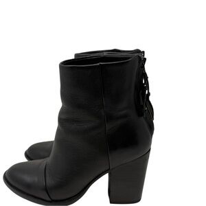 Rag & Bone Black Leather Heeled Ankle Boots Woman's Size EU 36.5